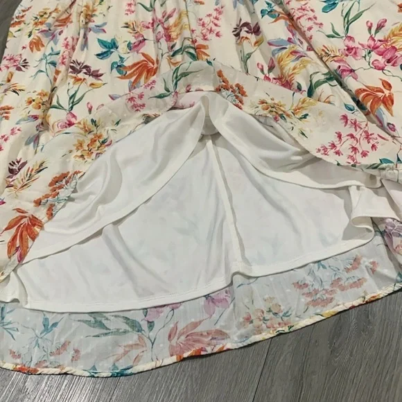 Torrid Floral Print Midi Swiss Dot Shirred Dress with Pockets size 3X - Picture 9 of 16